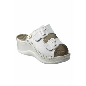 Papuci - Weekend - piele naturala - alb imagine