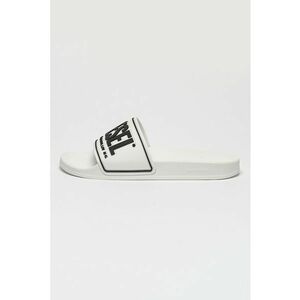 Papuci cu logo contrastant Mayemi - Alb/Negru imagine