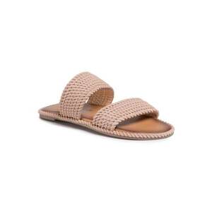 Papuci flip-flop dama - Textil - Bej - Bej imagine