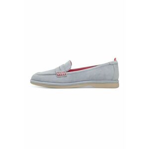 Pantofi loafer uni de piele nabuc - Albastru glaciar imagine
