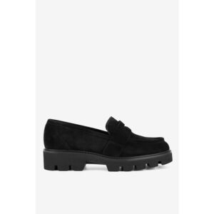 Mocasini dama 5903698620275 - Piele intoarsa - Negru - Negru imagine
