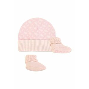 Set de caciula si sosete - Roz pastel imagine
