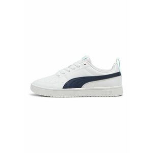 Pantofi sport Rickie low-cut din piele ecologica cu perforatii - Alb/Albastru ultramarin imagine