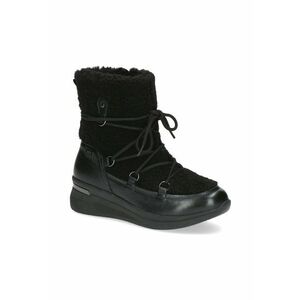 Ghete dama - casual - piele naturala si textil - negru imagine
