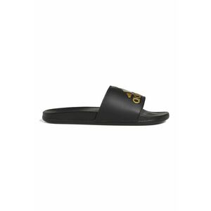 Papuci din piele ecologica cu logo contrastant Adilette Comfort - Auriu/Negru imagine