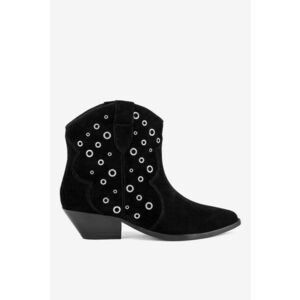 Ghete dama 5903419788222 - Piele intoarsa - Negru - Negru imagine