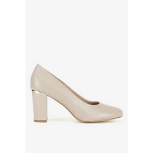 Pantofi dama 5903419946615 - Piele naturala - Bej - Bej imagine