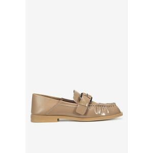 Mocasini dama 5903698601205 - Piele naturala - Bej - Bej imagine