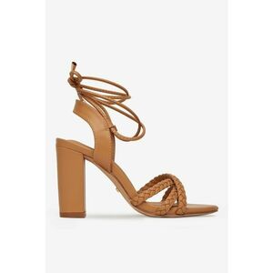 Sandale maro cu toc - Maro imagine