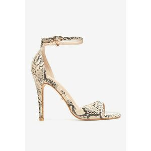 Sandale cu toc Sintetic - Bej - imagine