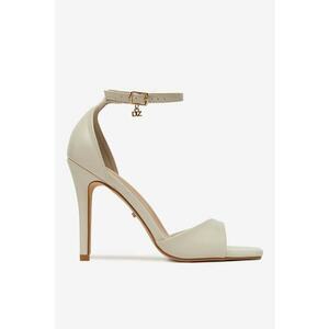 Sandale cu toc Sintetic - Bej - Bej imagine