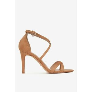 Sandale cu toc Textil - Maro imagine