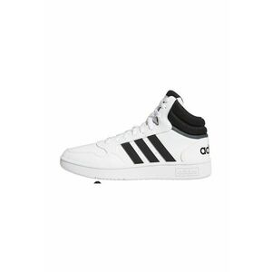 Pantofi sport unisex mid-high Hoops 3.0 - Negru stins/Alb optic imagine