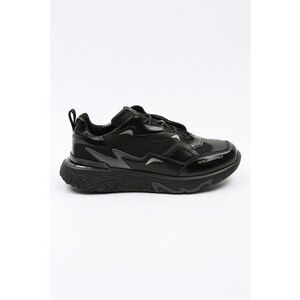 Pantofi sport cu garnituri din piele - Negru imagine