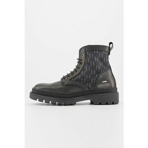 Bocanci de piele cu model - Negru imagine