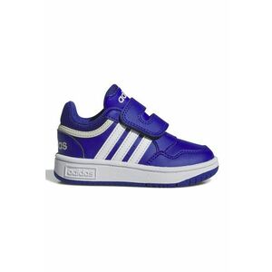 Pantofi sport de piele ecologica cu velcro Hoops - Alb/Albastru royal imagine