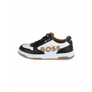 Pantofi sport cu detalii din piele - Alb/Negru imagine