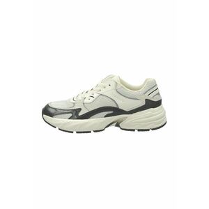 Pantofi sport cu insertii de piele - Alb/Negru imagine