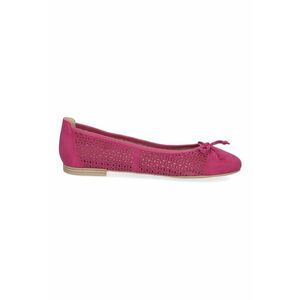 Balerini de piele cu perforatii - Fucsia imagine