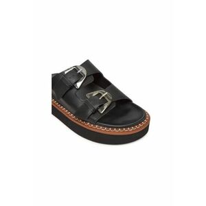 Slapi dama - SOF 17 03 01 001 - Piele naturala - Negru imagine