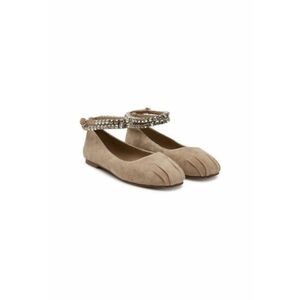 Balerini V250530 - Piele naturala - Bej - Bej imagine