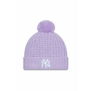 Caciula dama NY Yankees - manseta rasucita - mov - acril imagine