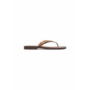 Papuci flip-flop dama CZ371 - Piele ecologica - Maro - Maro imagine