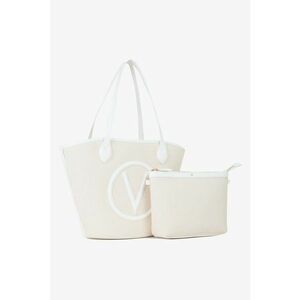Geanta shopper din material textil cu etui detasabil Conevnt - Alb fildes imagine