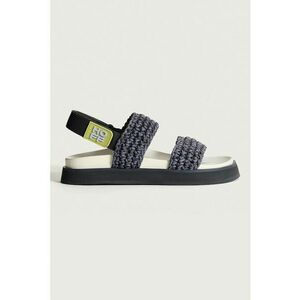Sandale cu bretele impletite - Negru/Galben murdar/Albastru indigo imagine