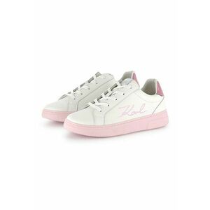 Pantofi sport din piele cu logo - Alb fildes/Roz pastel imagine