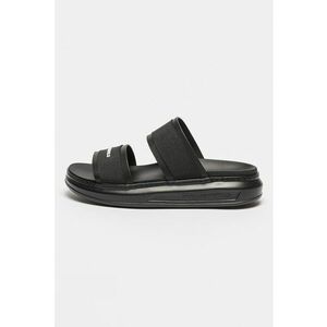 Papuci cu garnituri de piele - Negru imagine