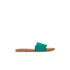 Slapi dama - 17156838 - Piele naturala - Verde - Verde imagine