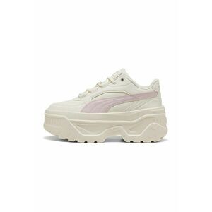Pantofi sport Karmen X-tra flatform de piele ecologica - Alb fildes/Lila imagine