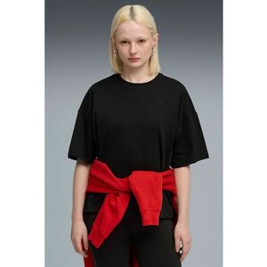 Tricou supradimensionat cu model uni - Negru imagine