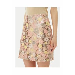 Fusta multiflorala - colorata - 100% poliester - imagine