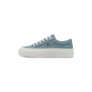 Tenisi flatform din material textil - Albastru prafuit imagine