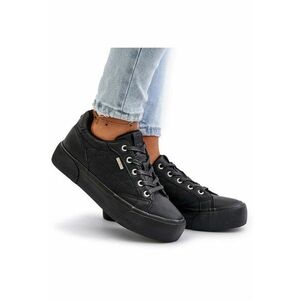 Tenisi dama Big Star - izolati pe platforma - negru - piele ecologica - OO274A465 imagine