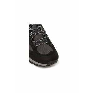Bocanci trekking barbati A64089 - Piele naturala - Negru - Negru imagine