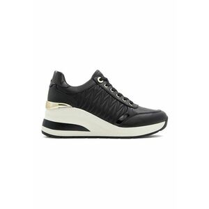 Pantofi sport wedge de piele ecologica Gradskiy - Negru imagine
