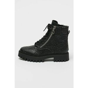 Ghete texturate de piele Fiona - Negru imagine