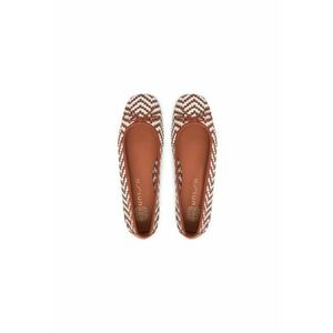 Balerini BIENZA_CRF - Piele naturala - Alb/Maro - Alb/Maro imagine