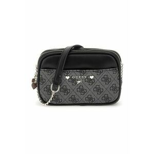 Geanta crossbody de piele ecologica cu doua compartimente - Negru stins imagine