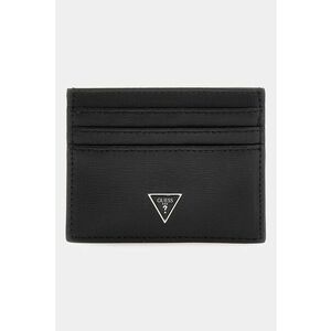 Portcart de piele cu logo - Negru imagine