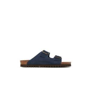 Slapi barbati G106239 - Piele naturala - Bleumarin - Bleumarin imagine