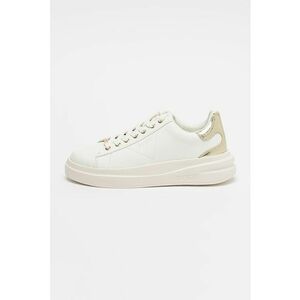Pantofi sport de piele cu sireturi - Alb/Auriu imagine