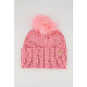 Caciula din tricot cu ciucure - Roz imagine