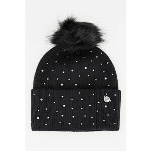 Caciula din tricot cu ciucure - Negru/Argintiu imagine