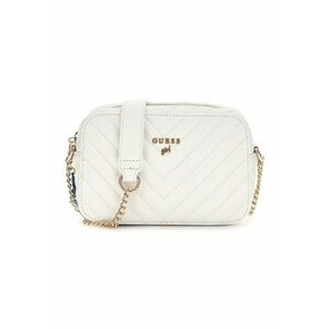 Geanta crossbody cu aplicatie logo - Auriu/Alb optic imagine