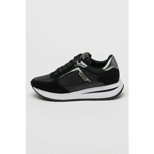 Pantofi sport din material textil cu garnituri din piele intoarsa - Negru imagine