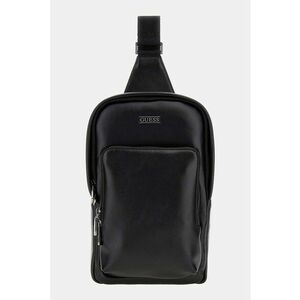 Geanta crossbody din piele ecologica cu buzunar frontal cu fermoar - Negru stins imagine